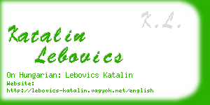 katalin lebovics business card
